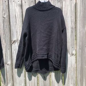 High low turtleneck sweater